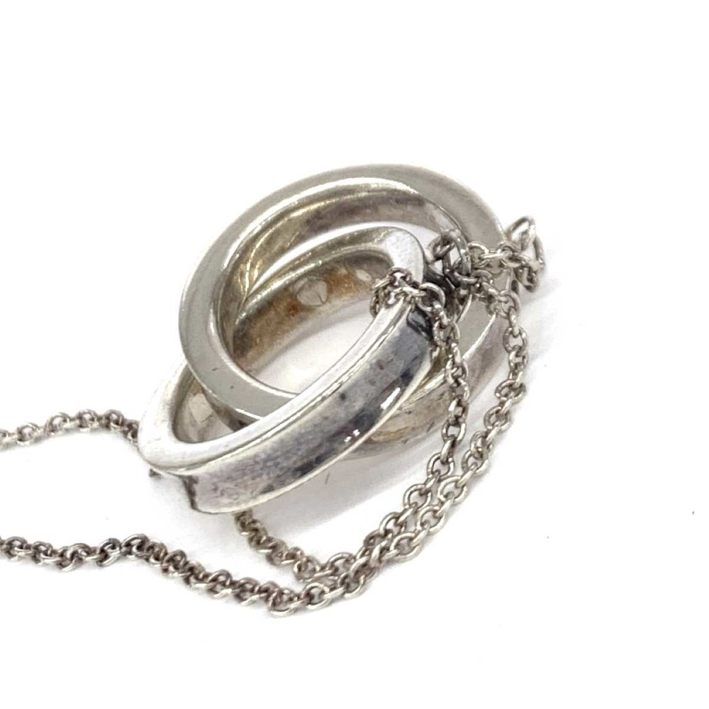 Tiffany Interlocking Double Ring Necklace Silver